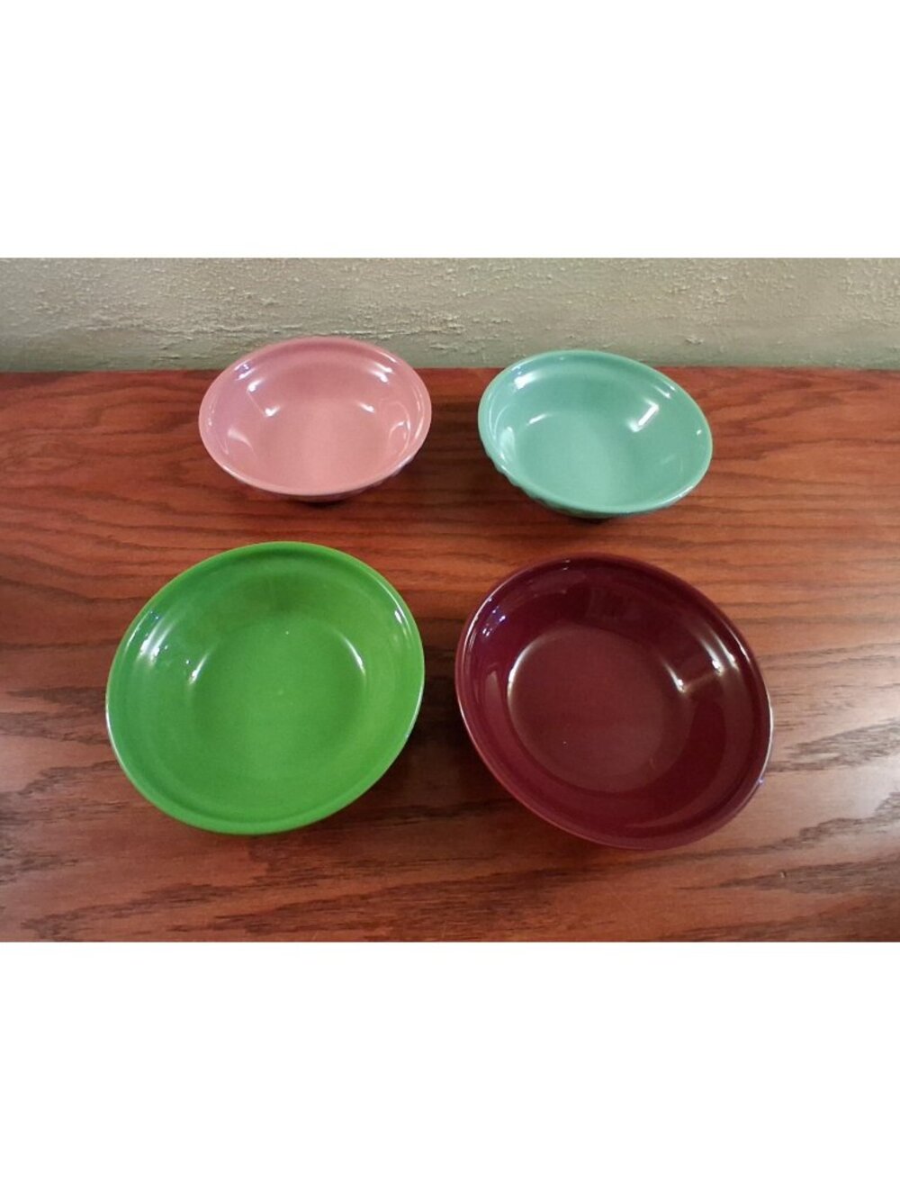 Fiesta Small Pie Baker 6 Inch Set 4 Retired Rose Cinnabar Shamrock Seafoam